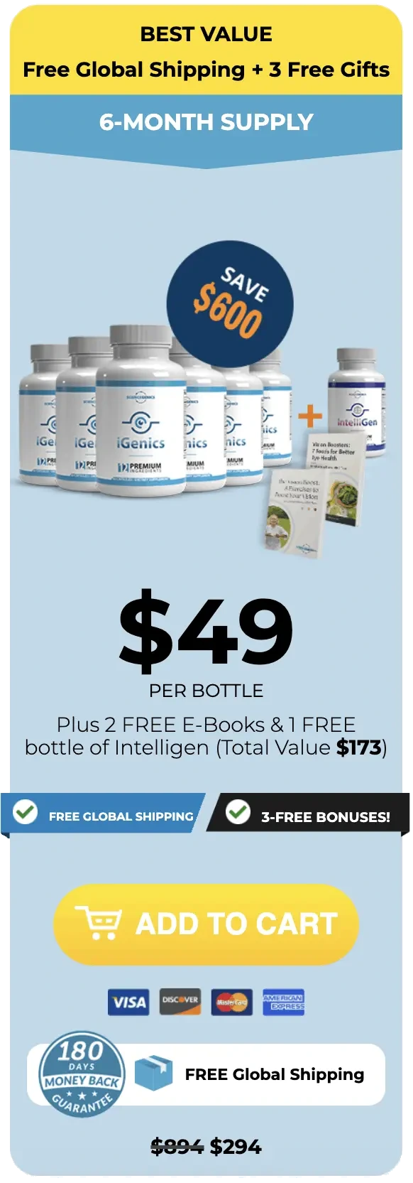 iGenics 6-Bottle Bundle — 180-Day Supply