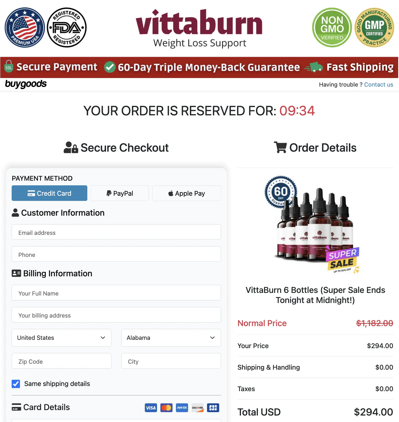 VittaBurn bottle